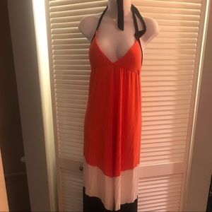 Halter color block dress